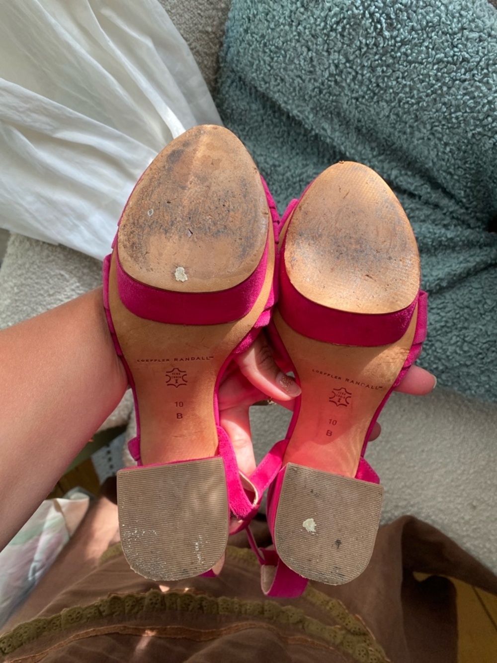 Loeffler Randall pink suede Arabella heels - Picture 7 of 8